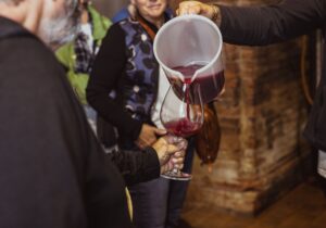 fermented wine tasting during brunello harvest