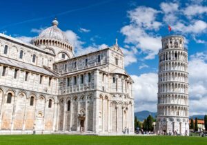 piazza dei miracoli with leaning tower of pisa italy