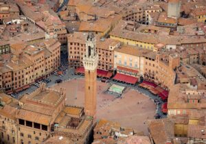 siena areal view piazza del campo