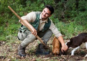 truffle hunter with dogs tuscany