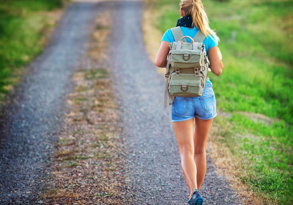 trekking in tuscany gravel path