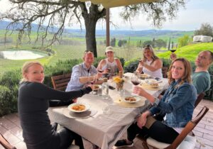 wine lunch country house group toasting